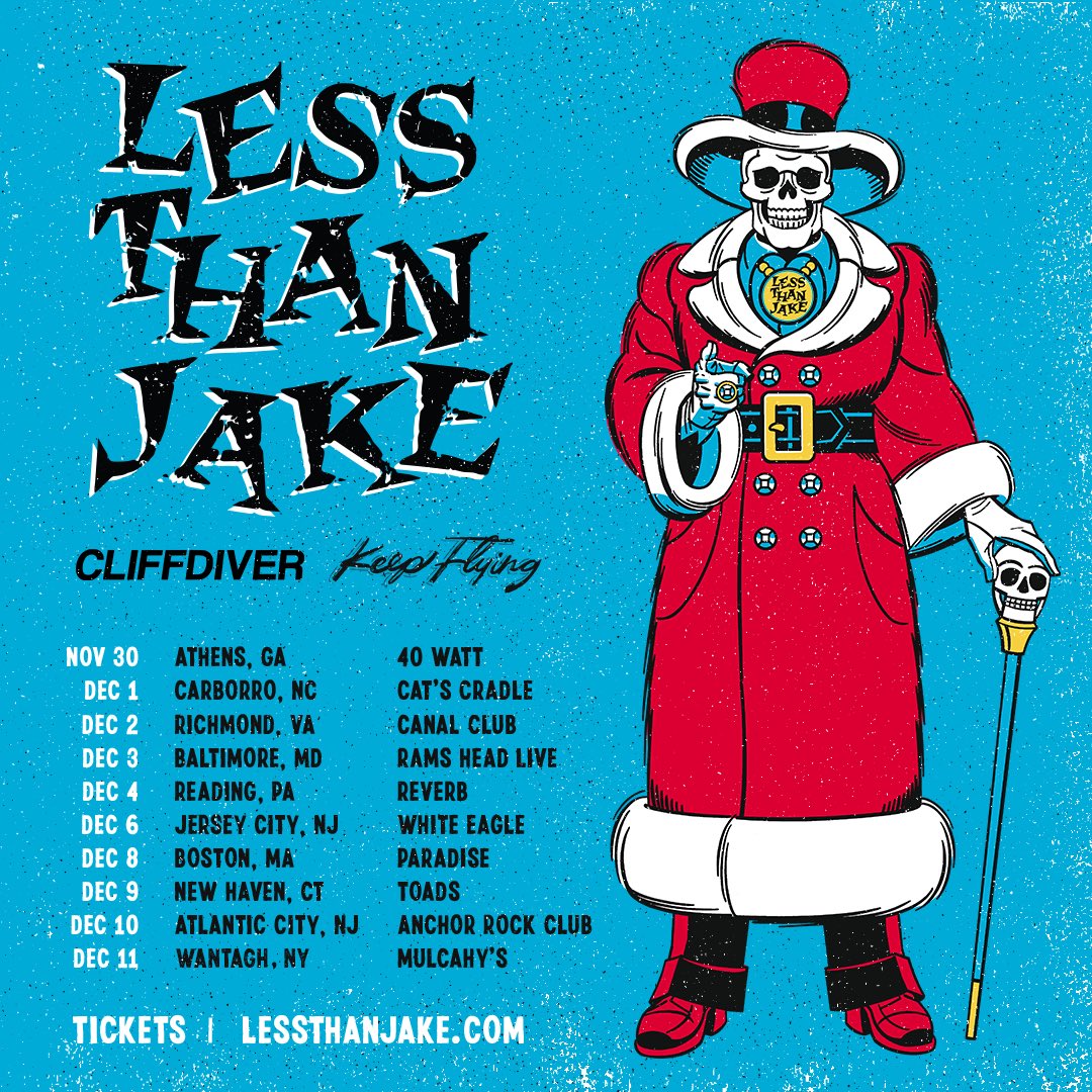 cliffdiverOK's tweet image. EAST COAST!! excited to announce we’ll b going back on tour with @LessThanJake and @KeepFlyingBand in december 🤘😩🤘 

tix on sale thursday 12pm EST