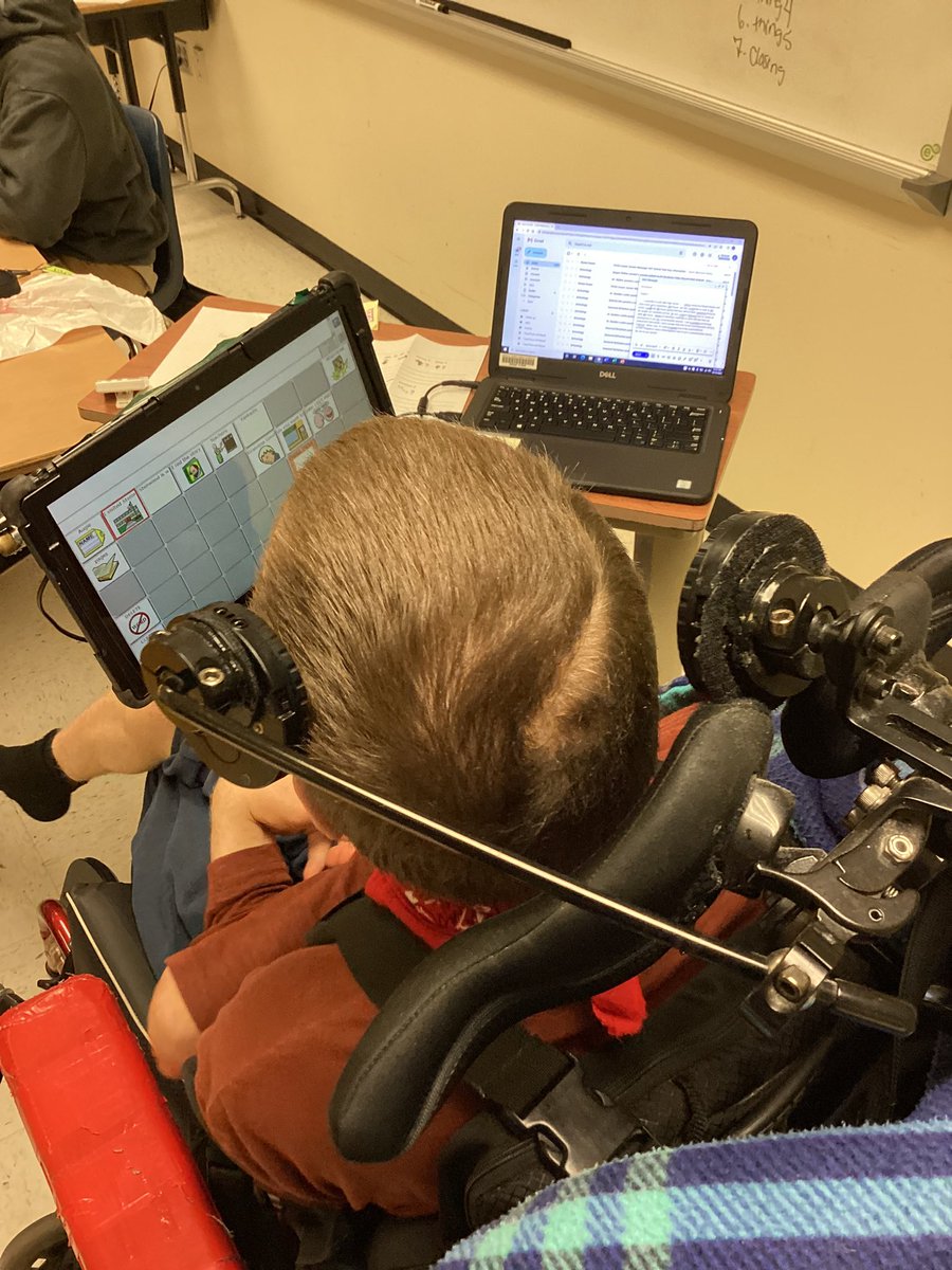 LaraELong2's tweet photo. @ATS_FCPS @mollie_kropp @CRadek2 Thank you for showcasing #StudentVoice!  I was at @FallsChurchHS today and found an #ATAmbassador using his #AAC to email his teacher what he looks forward to after graduation. https://t.co/94ZUaTduf2