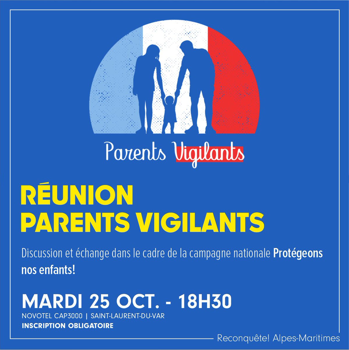 🗓️ Réunion Parents Vigilants : discussion et échange dans le cadre de la campagne 'Protégeons nos enfants' Inscription obligatoire ⤵️ billetweb.fr/reunion-parent…