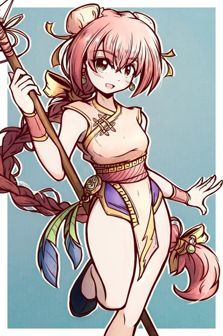 OCtober Day 25[OC] Ai Shen (Scarlet Record)A seemingly fine girl who helps Mao managing her tea house. No one knows how she ends up in Gilded Plaza.In her home realm, she's known as the Stormcaller thanks to her weather-controlling gifts.#OC_tober #OCtober2022 