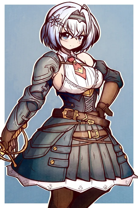 OCtober Day 27[OC] Charon (Scarlet Record)Current leader and captain of Ravenhorst Knight stationed near Classburg, Ruined Old City. Has moniker of "Ice Queen" thanks to her cold demeanors towards others.#OC_tober #OCtober2022 