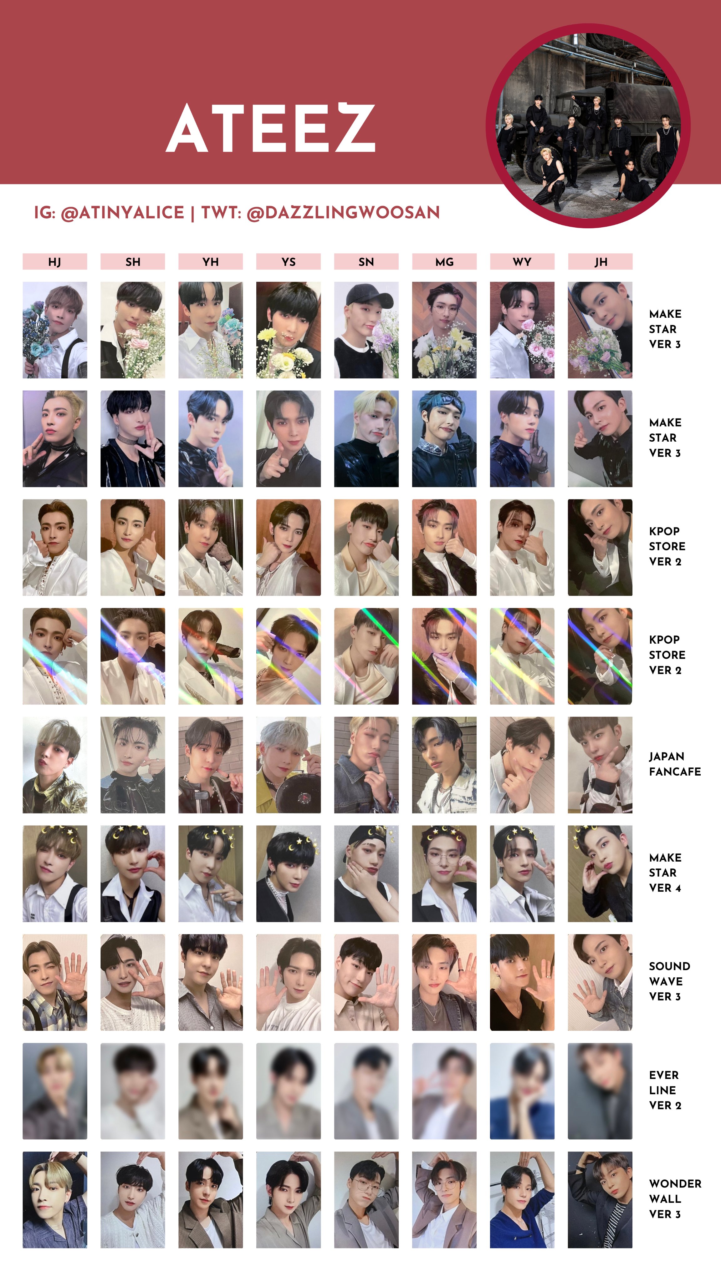 ATEEZ - ATEEZ ウヨン ep.1 movement wonderwall トレカ ATEEZ THE WORLD EP.1: MOVEMENT WONDERWALL Ver. 4 Official