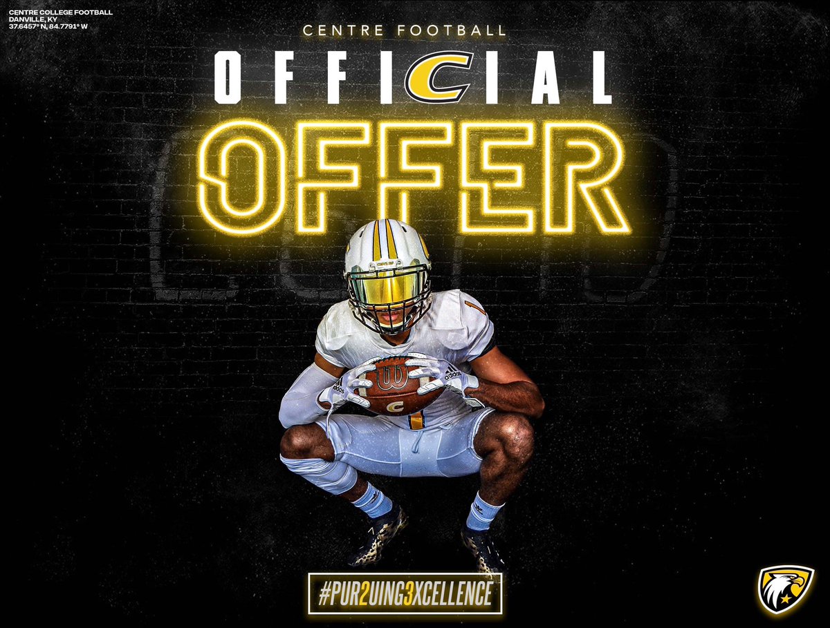 After a great visit I’m so blessed and grateful to have received my 4th offer from @CentreFootball @NCEC_Recruiting @CoachTBarr @nationalplayma1