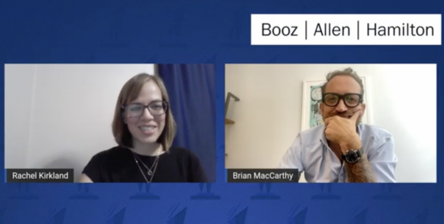 BrycePippert's tweet photo. Vice President at Booz Allen Hamilton, Brian MacCarthy, speaks with WashingtonExec’s Rachel Kirkland about the firm’s new venture capital organization, Booz Allen Ventures. https://t.co/wRJbVBxQJQ https://t.co/NQQtm7lWxB