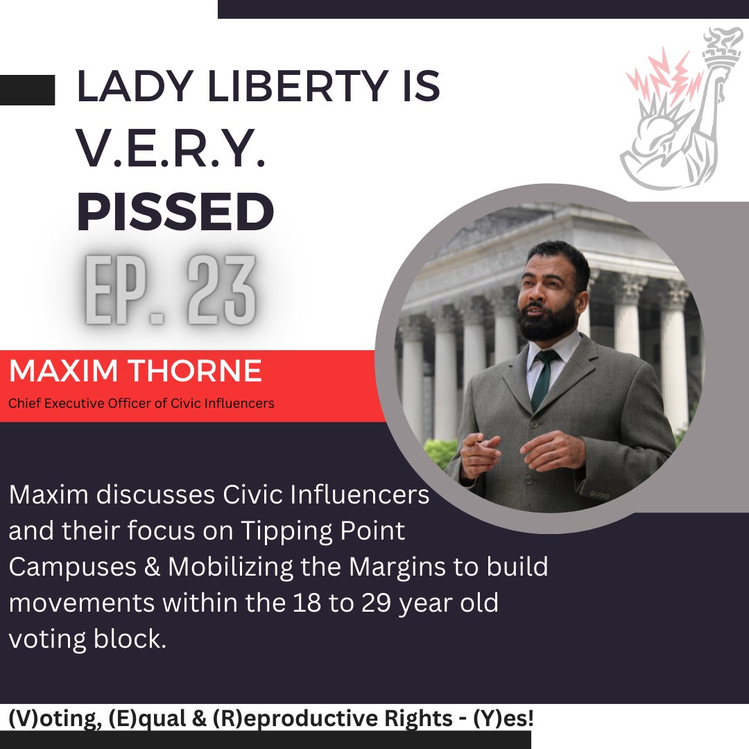 LadyLibertyIsVERYPissed (@ll_verypissed) on Twitter photo We have a #newepisode of our #podcast with <a href="/Maximthorne/">Maxim Thorne</a> of <a href="/CivicInfluencer/">Civic Influencers</a>.
Find the show notes here: ladylibertyisverypissed.com/ep-23-show-pag…
Be sure to download our episode on your favorite podcast platforms <a href="/Spotify/">Spotify</a> <a href="/ApplePodcasts/">Apple Podcasts</a> <a href="/spreaker/">Spreaker</a> We have a #newepisode of our #podcast with <a href="/Maximthorne/">Maxim Thorne</a> of <a href="/CivicInfluencer/">Civic Influencers</a>.
Find the show notes here: ladylibertyisverypissed.com/ep-23-show-pag…
Be sure to download our episode on your favorite podcast platforms <a href="/Spotify/">Spotify</a> <a href="/ApplePodcasts/">Apple Podcasts</a> <a href="/spreaker/">Spreaker</a>