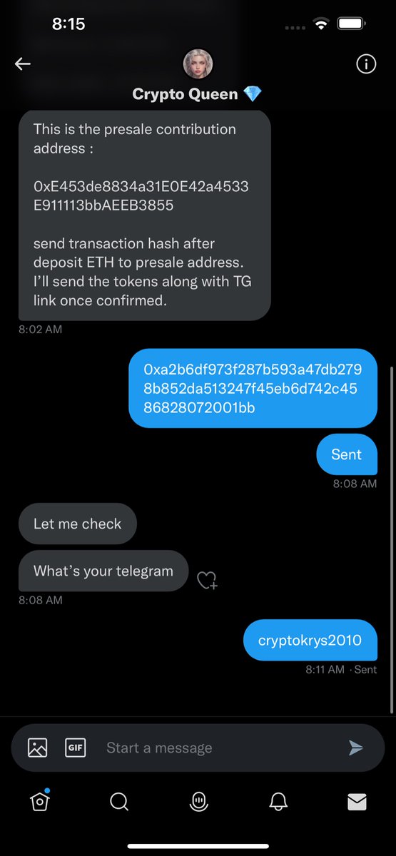 ElormAddo6's tweet photo. @lizzynftcrypto BEWARE. DON’T FALL FOR HER. SHE BLOCK ME AFTER SENDING HER 0.06 ETH $WPI https://t.co/dir56jZWwr