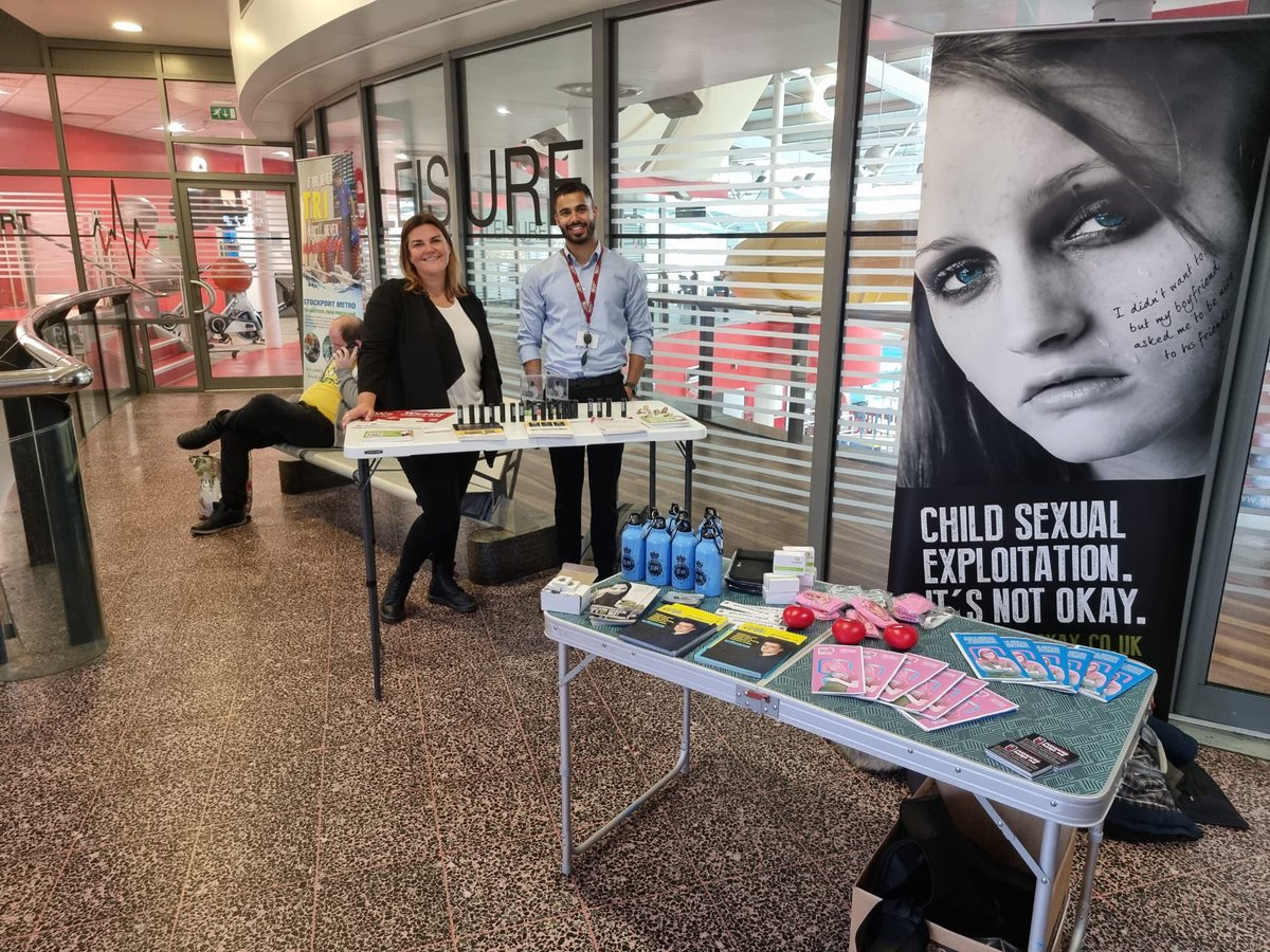 We also had a raising awareness about exploitation event at life leisure at grand central with Aspire social worker, Phoenix police, missing from home team and <a href="/StockportHomes/">Stockport Homes</a> ASB team <a href="/PhoenixJdiv1/">NotOkayStockport</a> <a href="/The_SK_Family/">Stockport Family</a>