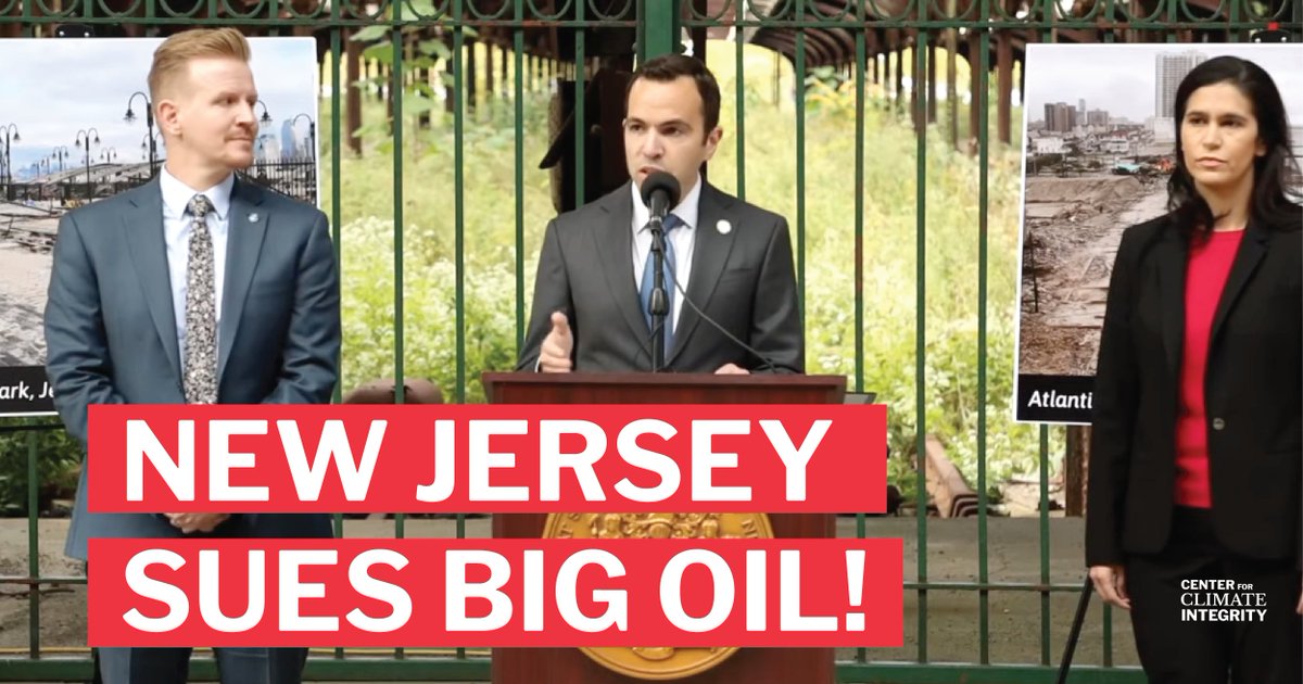 climatecosts's tweet photo. 🚨 BREAKING: New Jersey announces climate accountability lawsuit against major fossil fuel companies — the 7th and most populous state to take Exxon and other Big Oil companies to court for climate deception❗️
WATCH ➡️ https://t.co/XCdcMtQVyJ https://t.co/CjbK2UYrLR