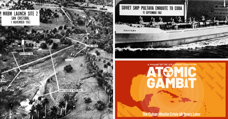 JFKLibraryFdn's tweet photo. On 10/16/62, JFK saw the 1st pictures from U-2 spy planes showing Soviet nuclear missiles in Cuba. He and his advisors considered a preemptive strike while keeping the situation secret. Listen to #AtomicGambit Episode 2 and hear how Kennedy navigated the first days of the crisis.