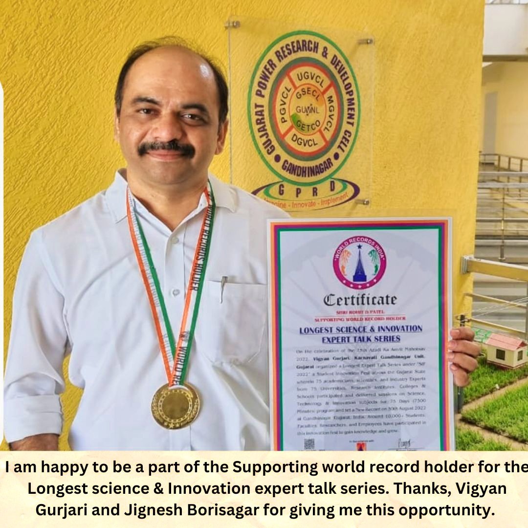 As a Supporting World Record Holder for the Longest science &amp; Innovation expert talk series.