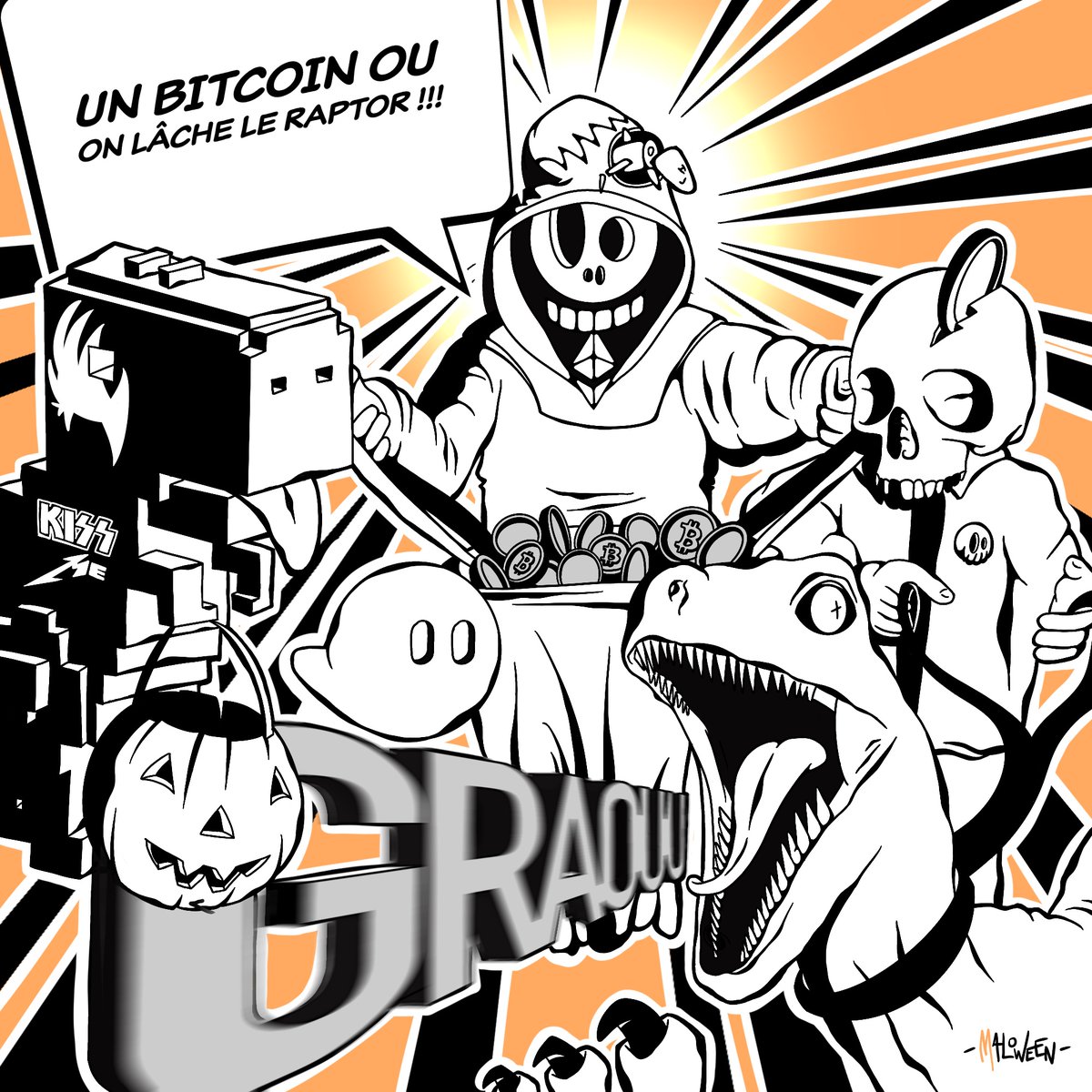 I am proud to present my participation to the #Halloween contest launched by the <a href="/TheCryptomasks/">The Cryptomasks</a> 🎭🏴‍☠️ <a href="/TCryptomonnaies/">Hellmouth Banner - #PICS2 : 22-23-24 MAY 2026</a> and a #CrystalSkulls joined the mask to collect #Bitcoin for Halloween 🎃🕯️ #CryptomasksHalloween2022 

(Yes, it's <a href="/RaptorPV_/">Raptor Crypto</a> in the picture 🦖🔥) #GRAOU