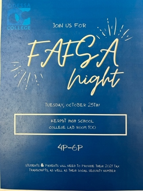 Come join us for FAFSA Night on Tuesday, October 25th!