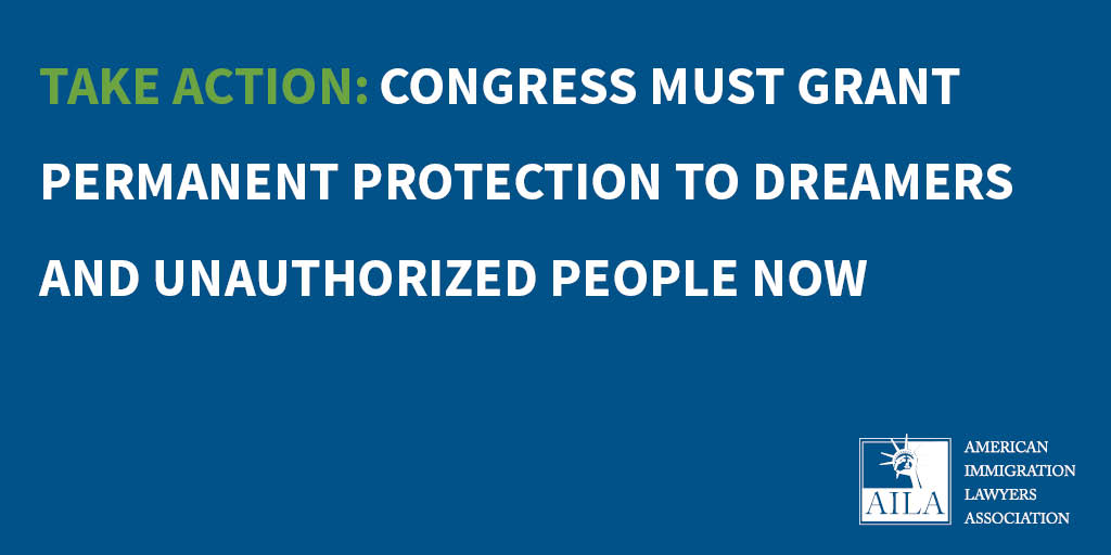 AILANational's tweet image. Dreamers can’t wait. Congress MUST act! Join AILA and its members in urging legislators to provide a permanent solution for #DACA recipients and others whose #HomeIsHere. TAKE ACTION here: bit.ly/3TfiFqw