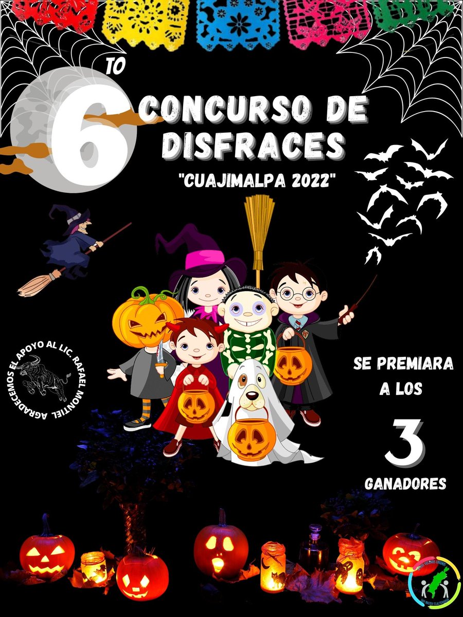 🎃𝐒𝐞𝐱𝐭𝐨 𝐂𝐨𝐧𝐜𝐮𝐫𝐬𝐨 𝐝𝐞 𝐃𝐢𝐬𝐟𝐫𝐚𝐜𝐞𝐬🎃

Te invitamos a paticipar en nuestro ya "Sexto Concurso de Disfraces"  en San Mateo Tlaltenango y Cuajimalpa. 

Agradecemos el apoyo del Lic. <a href="/rafianmz/">RAFAEL MONTIEL Z.</a> en pro de nustra cultura, tradiciones, usos y costumbres.
#Vusmt