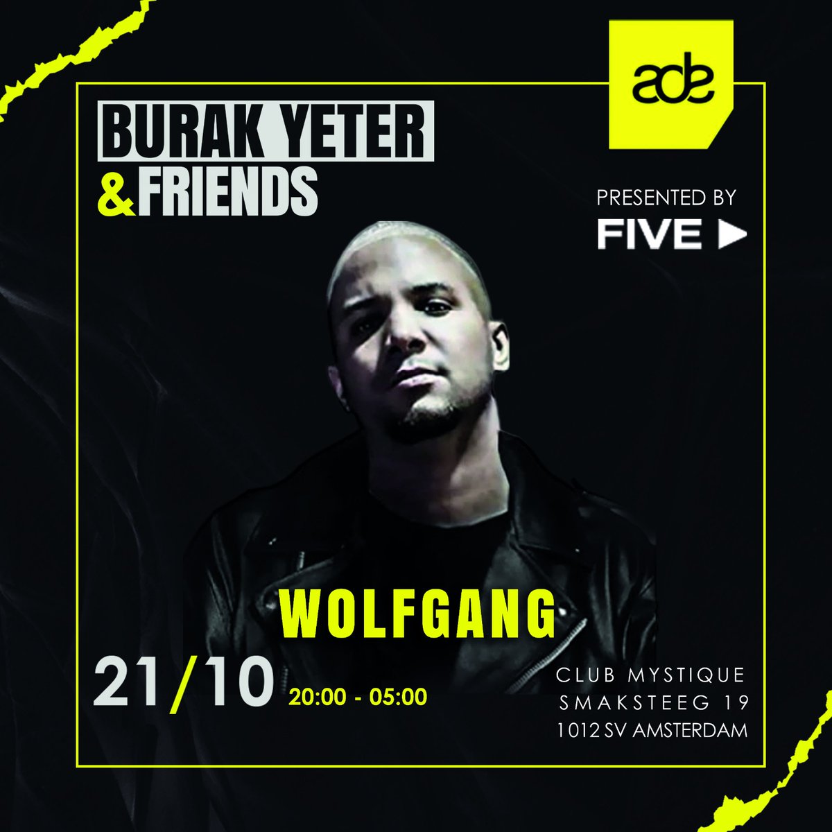 Presented by <a href="/FiveHotels/">FIVE Hotels & Resorts</a> "BURAK YETER &amp; FRIENDS"

21/10

Wolfgang will be on stage for <a href="/burakyeter/">Burak Yeter</a> &amp; friends at <a href="/clubmystiqueams/">Club Mystique AMS</a> @amsterdamdanceevent 

Ticket sales on :
burakyeterfriends.eventgoose.com

Price : 10€

For more info: info@connection-records.com