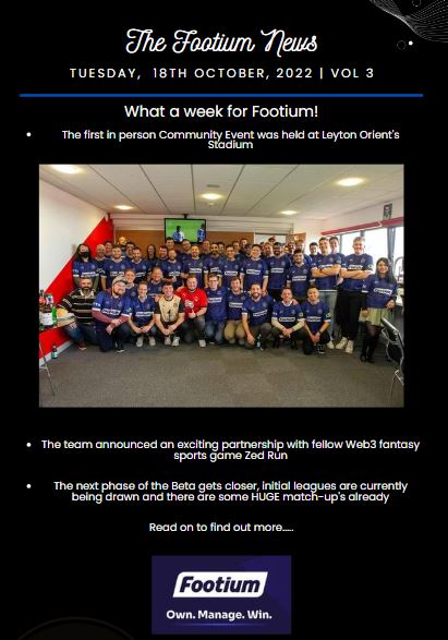 The Footium News - Vol 3
#Footium #OwnManageWin #NFTgiveway