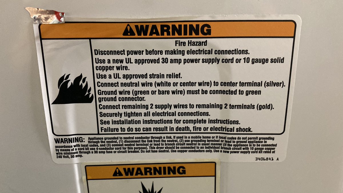 jsworksgarage's tweet photo. Hey @generalelectric &amp; @WhirlpoolCorp - I have a Whirlpool Gold dryer, and converting from 3 to 4 wire plug. The directions say loop the “white” neutral ground back to neutral in 4 wire config, but mine is green/yellow. Is G/Y in fact a neutral ground? Is this correct? https://t.co/8xSuhjDqmG
