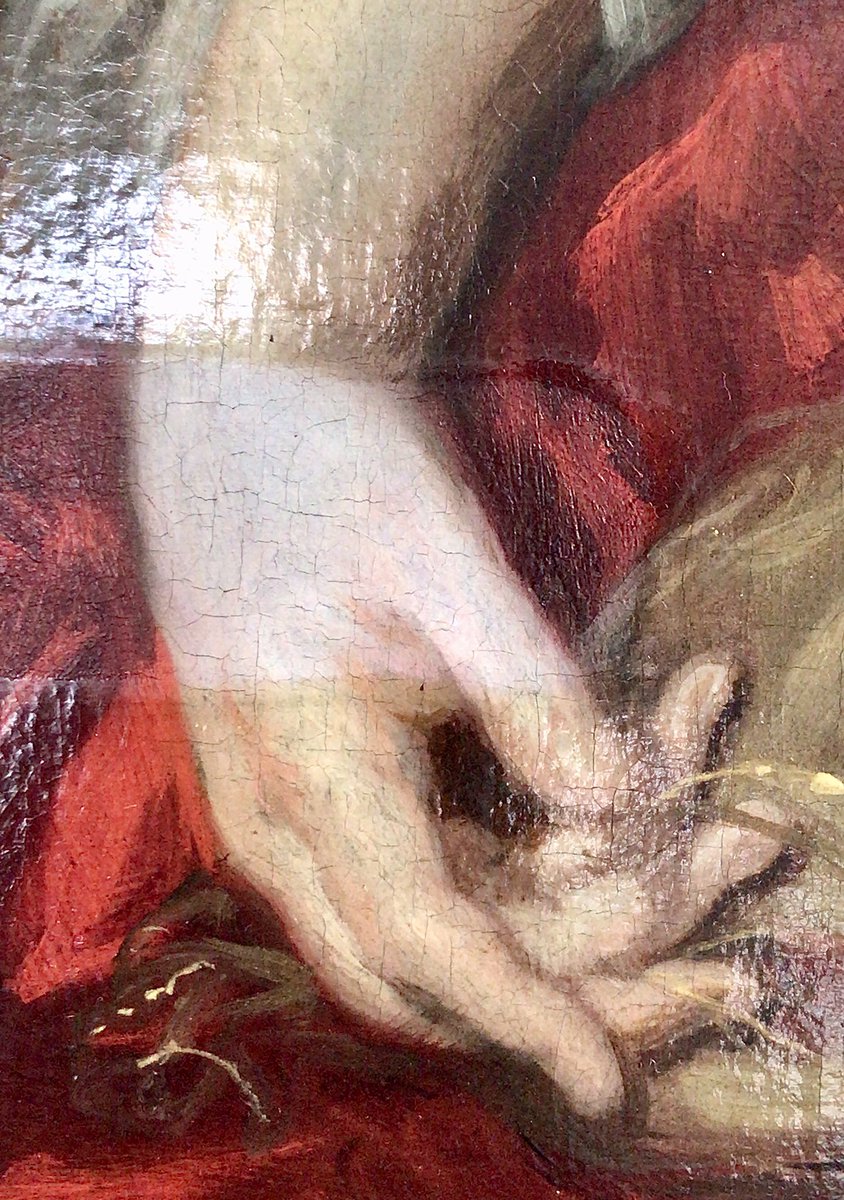 max_pedregal's tweet photo. Even I was surprised to find, during the process for varnish removal of this lovely small painting, the very pale complexion of the skin of the sitter #PaintingsConservation #canvas #oilpainting #portrait #testing #varnish #yellowing #discolouration #17thC https://t.co/vkVEDnvRPX