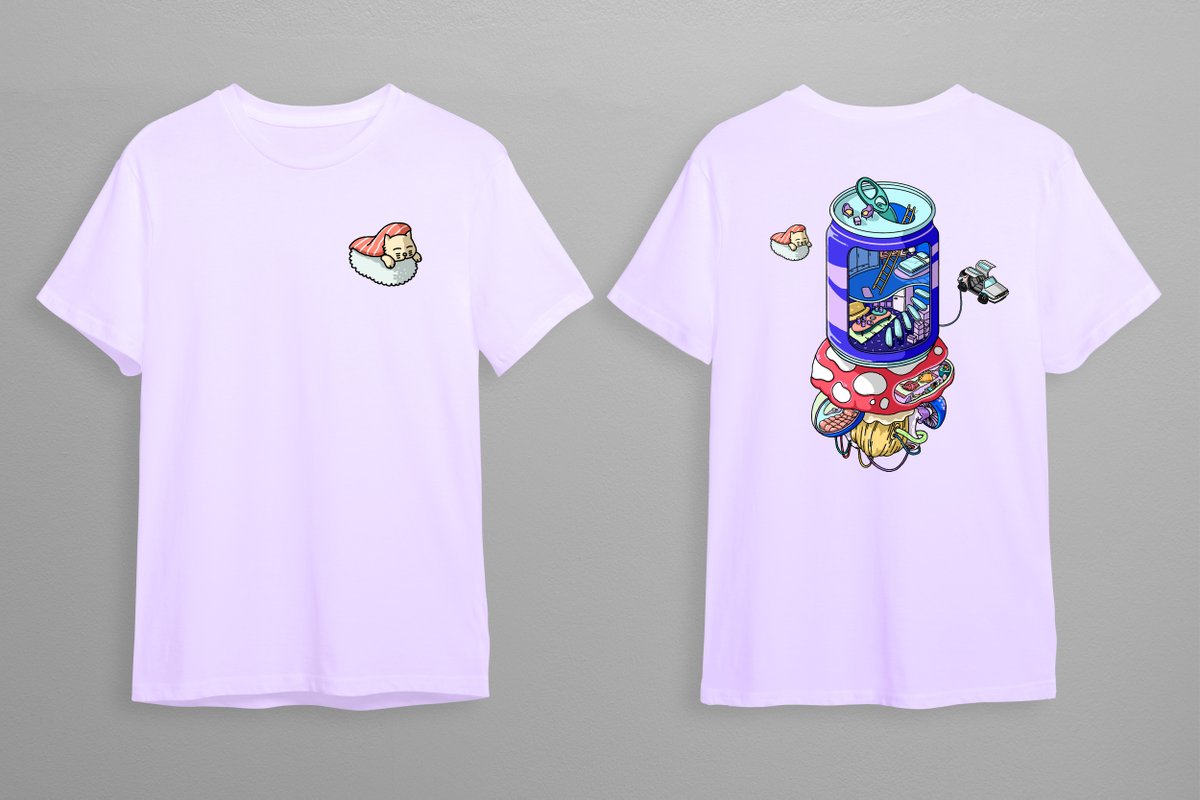 LofiLoftsNFT's tweet image. Art can be infused in almost anything and with that comes a lot of different possibilities! 🎨🌎

A few people have been asking us for merch. We want your honest opinion, would you cop that? 👕

#LofiLofts #GrowRoom #SushiCat