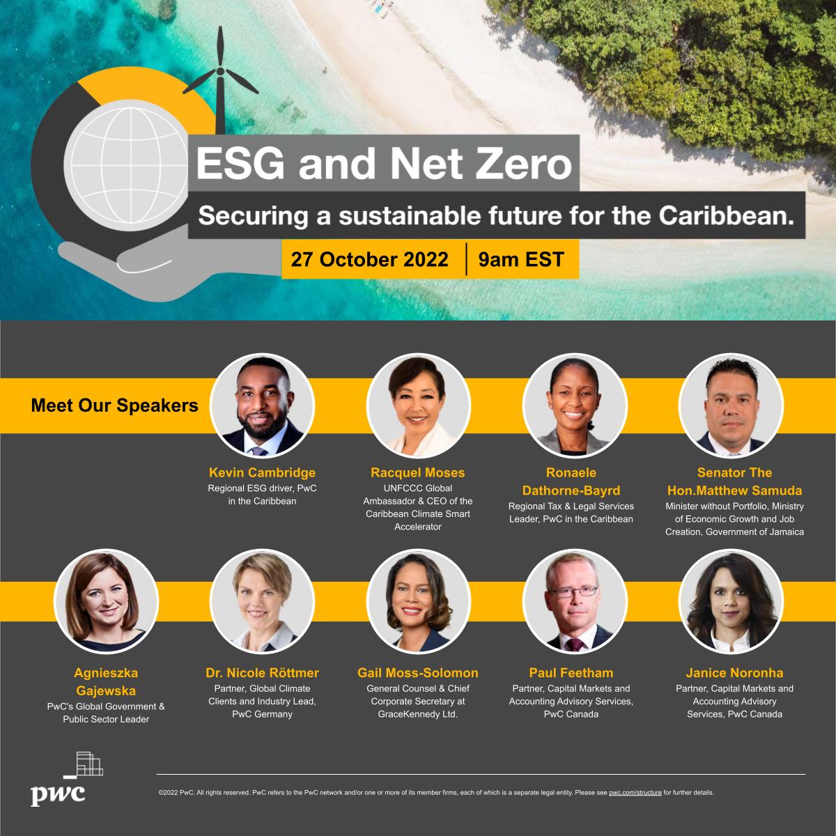 pwc_caribbean's tweet photo. “ESG and Net Zero: Securing a sustainable future for the Caribbean”. Join the discussion and explore the implications for the region and why the time to act, is now. To reserve your place, click to register: https://t.co/fyxraAbI69
#ESGWeek2022
#PwCintheCaribbean
#TheNewEquation https://t.co/kYbTbGFTSd