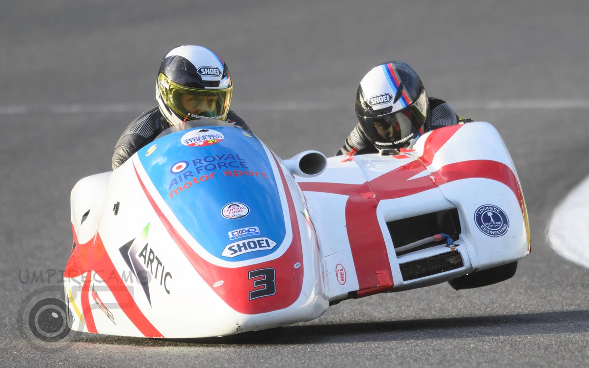 Predictably, the RAF sidecar team has no difficulty in getting airborne.
