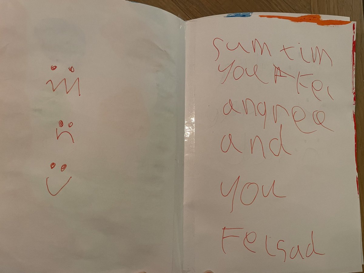 EllenCounter's tweet photo. 1/ Thoughts 💭 on 📖 &amp; 📝

I firmly believe #readingforpleasure and #writingforpleasure are two sides of the same coin - both vital. Read this beauty by @nadiashireen with 5yr old which inspired her to create a ‘feelings’ book for her class to read. https://t.co/LvYlTKyDEY