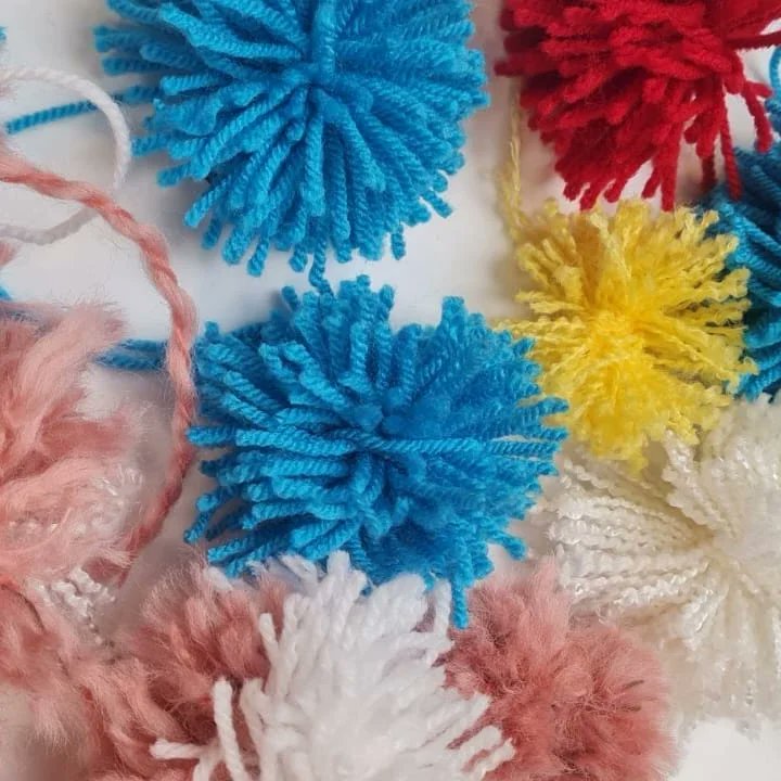 art_beal's tweet photo. It's been such a fun and creative start to the year at the KS3 Gift Making Club. Pompoms have been mastered and needlework to design their own tote bag is on the way ✨#artdepartment #art #ks3 #pompoms #crafts #bealhighschool https://t.co/QVqkBUgEYZ