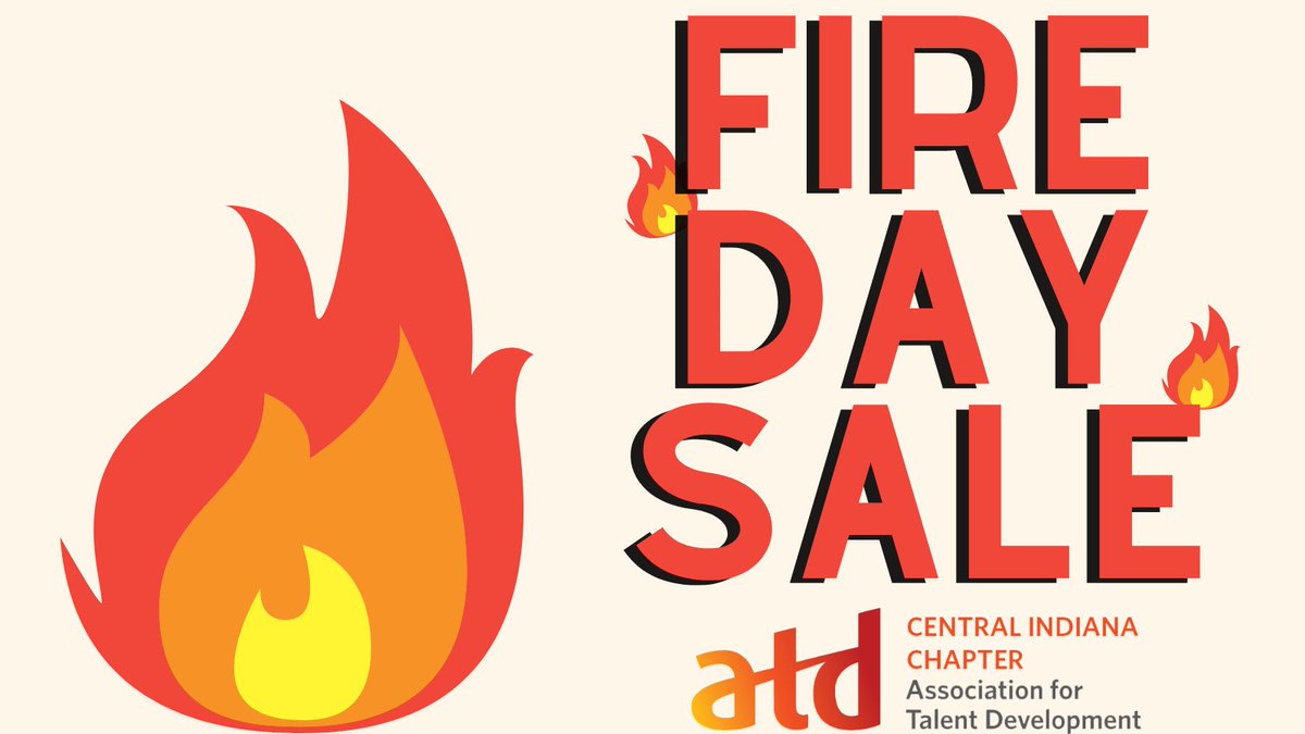 Fire Day Sale!

Today only, ATD-CIC members can register for this year's Learning Summit for only $160! Interested in this deal? Contact atdcic@gmail.com for the registration code!