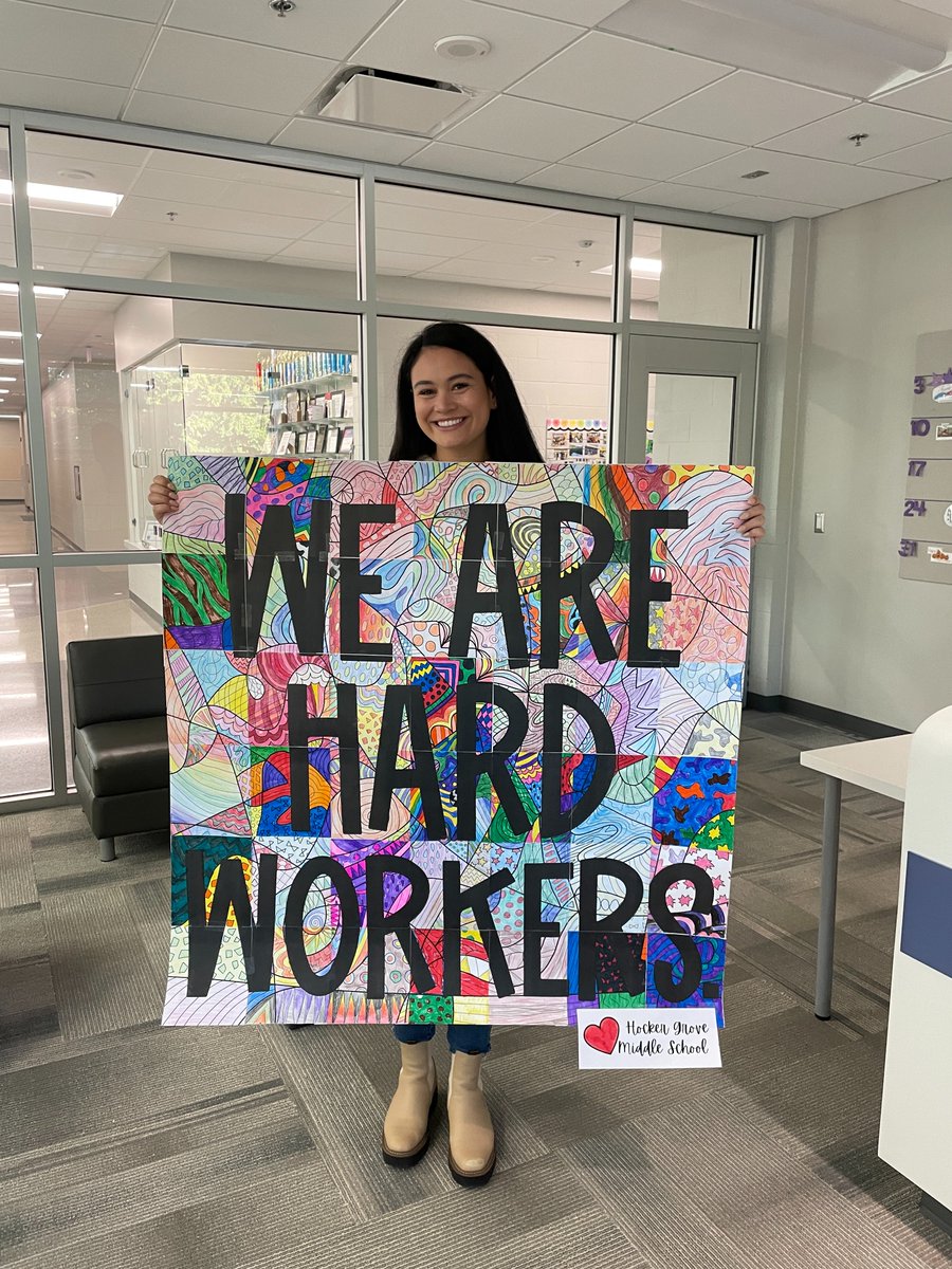 HGmrslong's tweet photo. Positive message posters for our community were made by @HockerGroveMS students at the end of 1st quarter.  
@Crestview512 makes our community great!
@theSMSD #OneShawneeMission #OneHG https://t.co/jghp7e6aWa