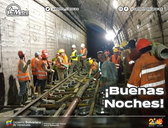 Desde el @metro_caracas le deseamos a todo nuestro pueblo usuario #BuenasNoches. #ElMetroSeMueveContigo