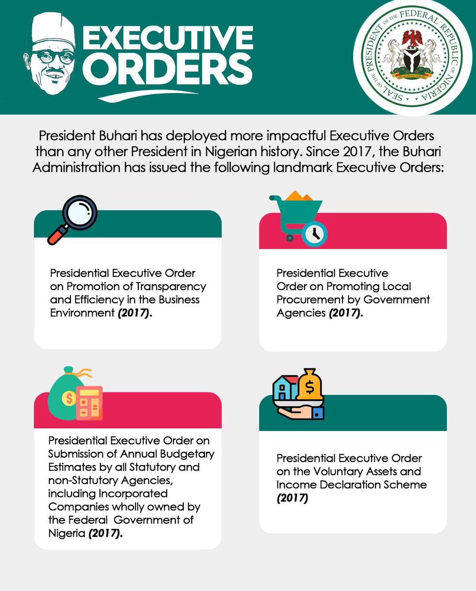 Government of Nigeria on Twitter "RT toluogunlesi A new Presidential Executive Order, signed