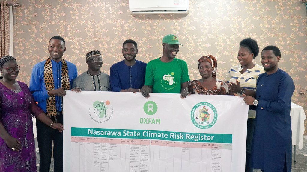 gifsep4climate's tweet photo. Today, we presented the Nasarawa State #ClimateRiskRegister to the public and also formally established the Nasarawa State Network on Environment and Climate Justice (NASNECJ). Nasarawa is on the move for #ClimateJustice #AACJProject https://t.co/l4ovq1QNia
