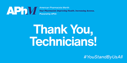 pharmacists's tweet photo. Today we are celebrating National Pharmacy Technician Day during #pharmacistsmonth! APhA would like to thank all pharmacy technicians for the important role you play every day in our health, our communities, and our lives. https://t.co/LwN5yFQoX5 https://t.co/z66kcWZU4s