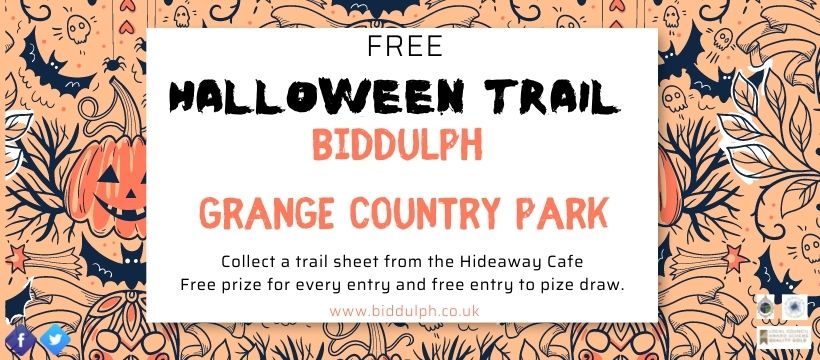 BiddulphTC's tweet photo. Free Halloween Trail at Biddulph Grange Country Park this half term. 23rd October to 30th October. Collect your trail from Hideaway Cafe. Prizes for all entries. 
#gardentownofstaffordshire #freekidsactivity #halftermfun https://t.co/00VbidrZ2l