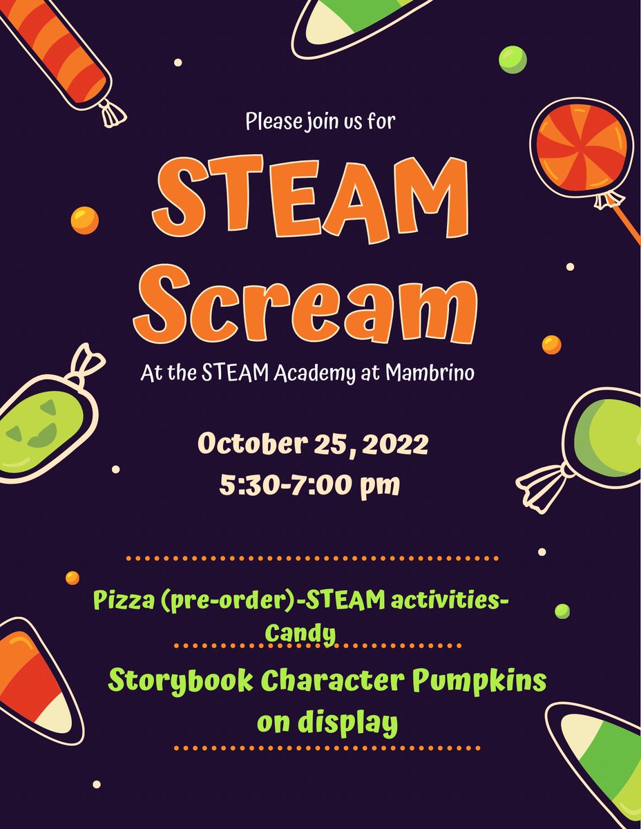 One more week until our favorite event of the year! STEAM Scream! 🎃🍬🍭 Mark your calendars for Tuesday, October 25, 2022 from 5:30-7:00 pm! <a href="/granburyisd/">Granbury ISD</a> @HeatherBoisjol1
