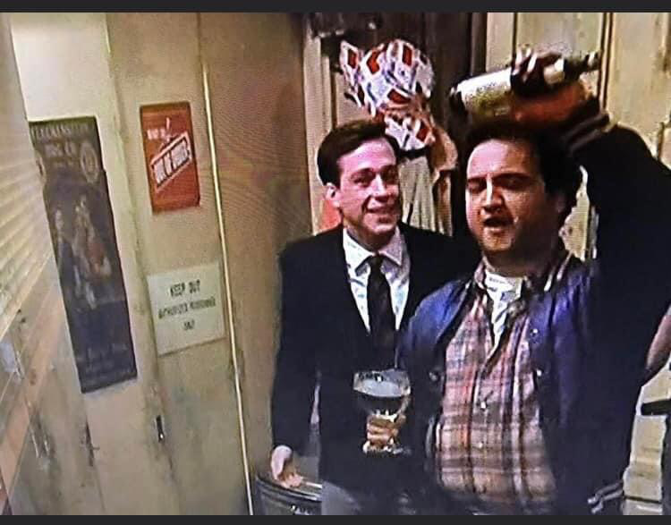 VisitFaribault's tweet photo. Can’t say they didn’t know a good beer! Check out the poster on the far left. #animalhouse #Flecks #beer https://t.co/m1gh93BbOX