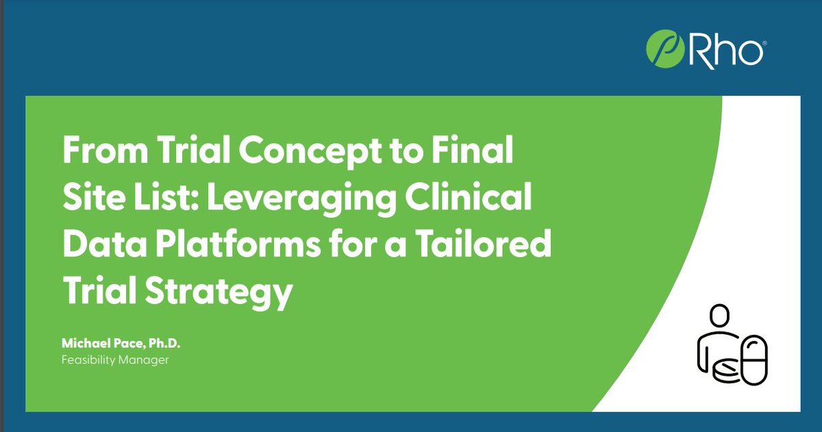rhoworld's tweet photo. In a new article, Feasibility Manager Michael Pace, Ph.D. discusses how the #clinicaltrial industry can create comprehensive, data-driven studies using innovative feasibility tools and data platforms. Read more here: https://t.co/vka618vwRl #RhoReflections https://t.co/RPsEy19hAy