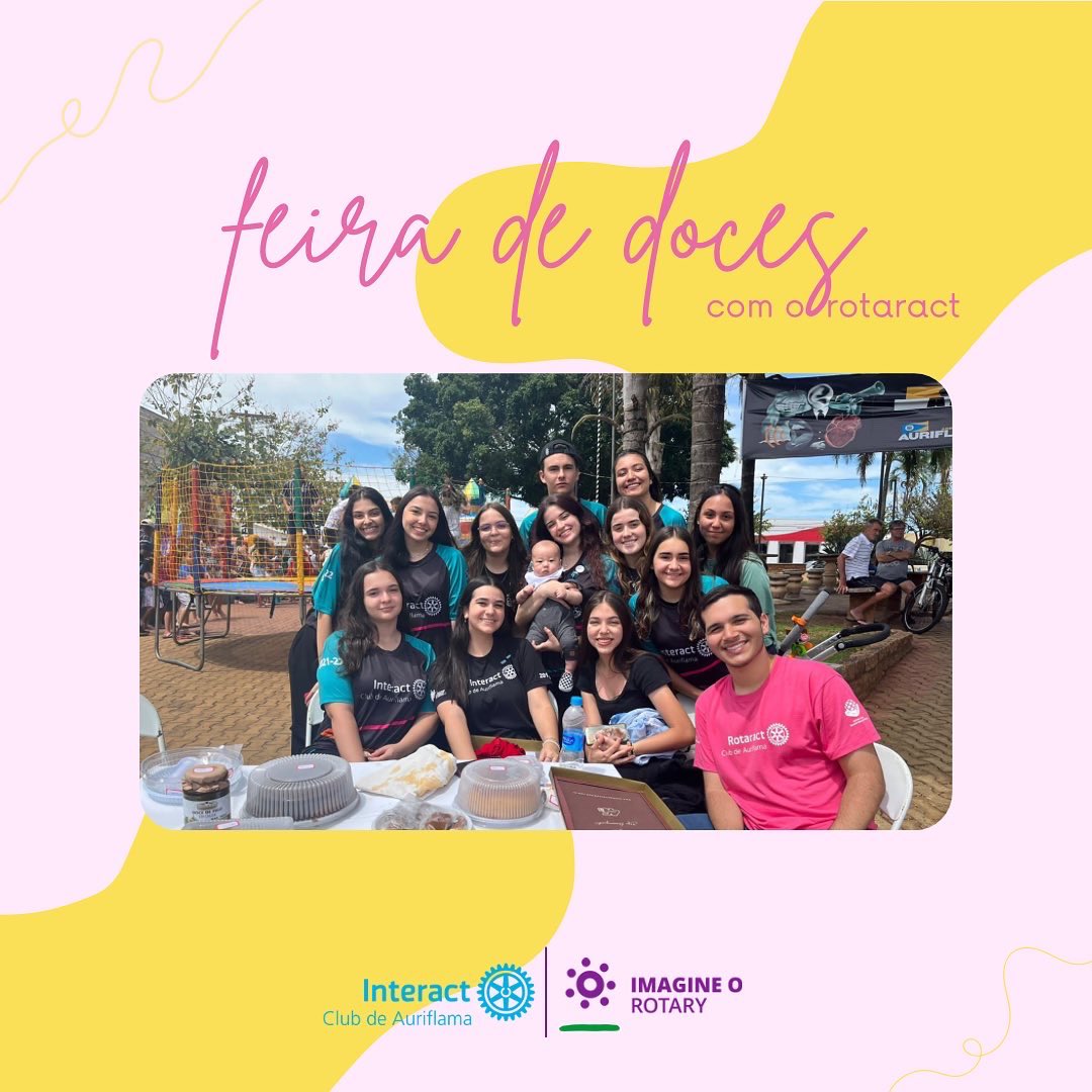 interactauri's tweet image. No dia 08/10, nós do Interact Club de Auriflama realizamos junto ao Rotaract Club de Auriflama uma feira de doces, na praça da cidade, onde o dinheiro que recebemos será doado à fundação rotária.💙⚙️