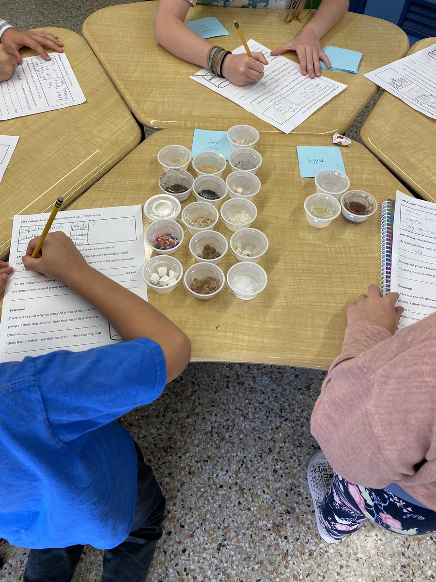 3rd grade students did some hands-on inquiry about matter today! We used our senses to help sort items and create categories for them.