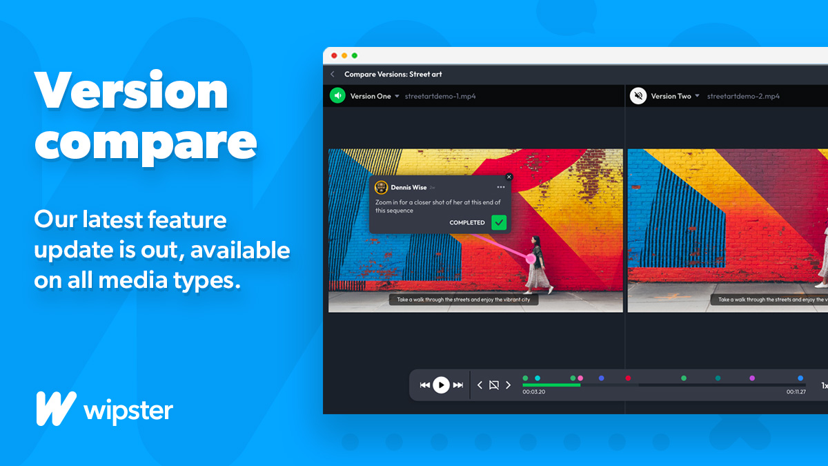 Exciting new release of side by side comparison across asset types now live on Wipster!