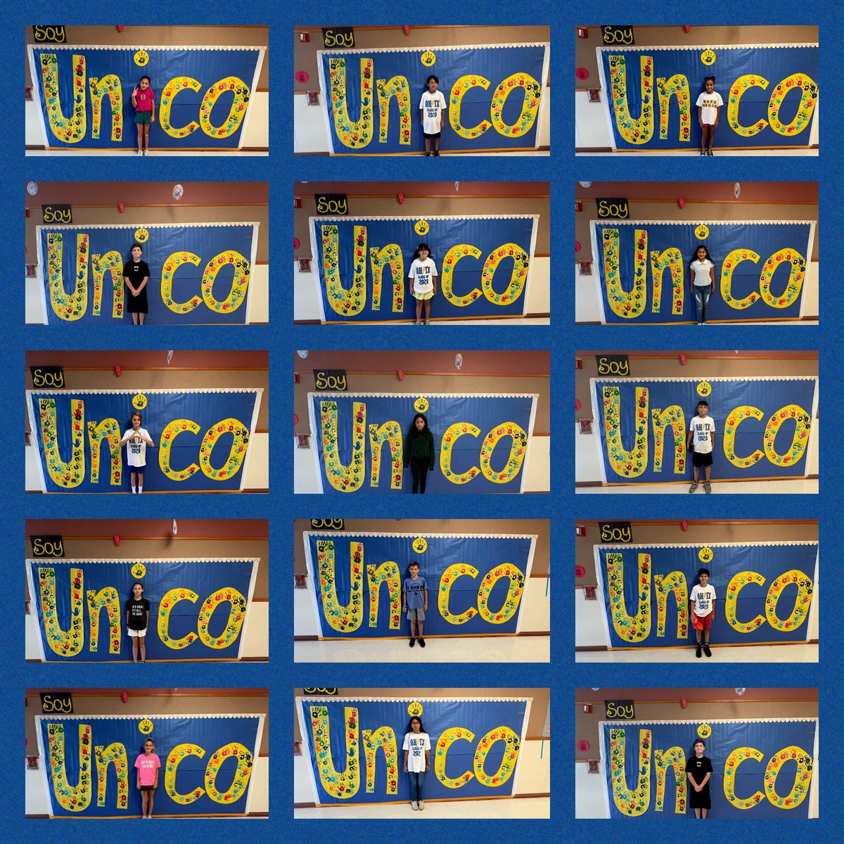 SraMartinezCE's tweet photo. Reading @awonderstory en Español, it’s always a hit in the classroom. This year we made a mural about being unique! #kindness #Auggie #beawonder https://t.co/ohX1occ7lw