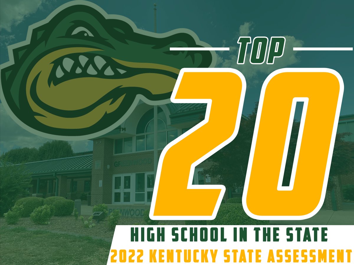 Greenwood High School earns GREEN!  Ranking top in the region and state on 2022 KSA Scores.  Well done, Gators!  

Graphics designed by GHS junior: Cayden Bailey

School Report Card:  kyschoolreportcard.com/organization/5…