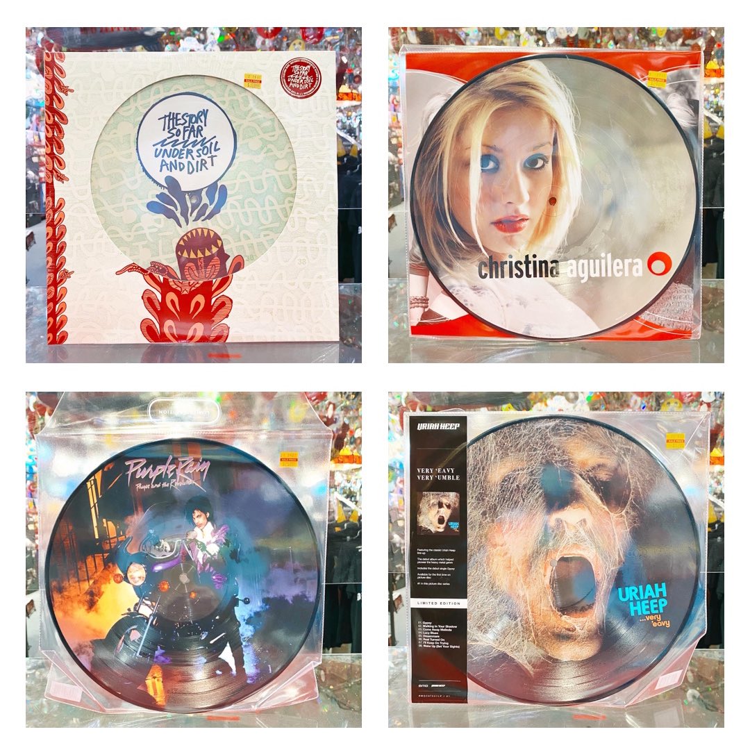 rlnstonesmusic's tweet photo. We’ve got some cool picture disc LPs in stock at the moment!🤩Britney Spears’ “…Baby One More Time”, Deftones’ “White Pony 20th Ann.”, Prince’s “Purple Rain”, and more! #picturediscvinyl #shopsmall https://t.co/eDY3h5nwMr