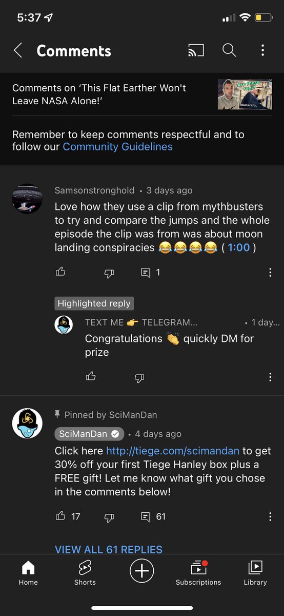 BencaseyBSc's tweet photo. @SciManDan am I correct in assuming that TEXT ME 👉 TELEGRAM @scimandan is not legit? https://t.co/wiAjEnZDxF