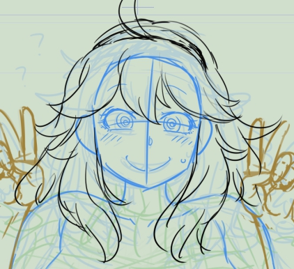 ちょっとオカマニ落書きしてたんだけどなんか既視感あるな～と思ってたら艦これの潮ちゃんとちょっと似てた 