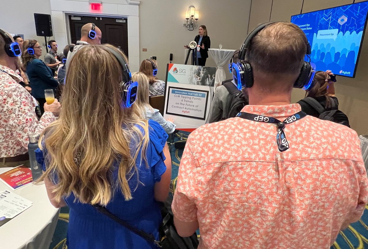 Agiloft's tweet photo. Great turnout this morning for Laura Richardson's presentation on CLM Tipping Points and the 5 Trends for the Future of Contract Automation at the SIG Global Executive Summit.
Are you at the #SIGfall22 Global Summit? Let's chat! Book a meeting here: https://t.co/IuEcNhzVqE https://t.co/eSTLJnoYLd
