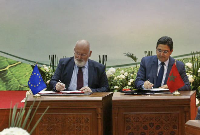 KMedrek's tweet photo. #Morocco & #EuropeanUnion signed, a MoU on a #Green_Partnership, making Morocco the 1st country to conclude this kind of agreement with #Brussels, in order to fight against #climate_change, promote #energy_transition, protect the #environment & to move to a green & #fair_economy. https://t.co/3S2a5ZJ4tQ