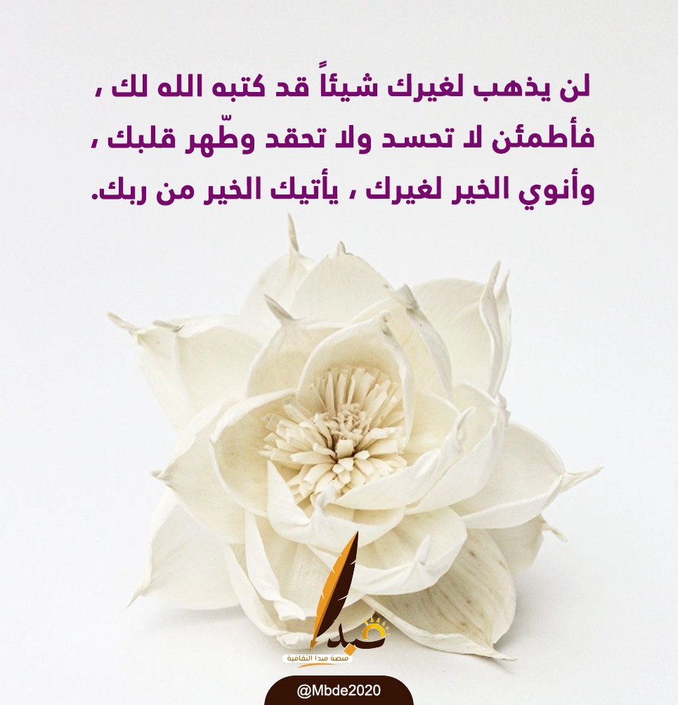 Mbde2020's tweet photo. لن يذهب لغيرك شيئاً قد كتبه الله لك، فأطمئن لا تحسد ولا تحقد وطّهر قلبك، وأنوي الخير لغيرك، يأتيك الخير من ربك.

#منصة_مبدأ https://t.co/D6AJ1hxCoN