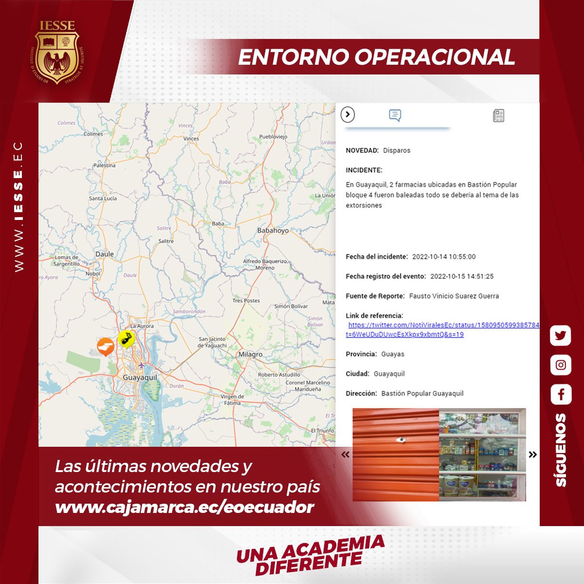 IESSE_ec's tweet photo. Actualización Entorno Operacional,
Martes 18 de octubre.
Los últimos acontecimientos dentro de nuestro país.
Haga click en el enlace:
https://t.co/s6kC5ULoLe
#EntornoOperacional #SomosIESSE #NosSeguimosExpandiendo https://t.co/W4tg8zNGgN