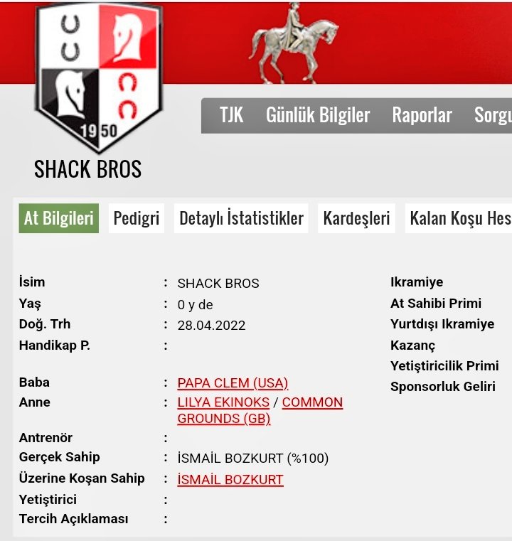 Tayımızın ismi YKK tarafından onaylandı. 
🧿Allah koşmayıda nasip etsin 🙏